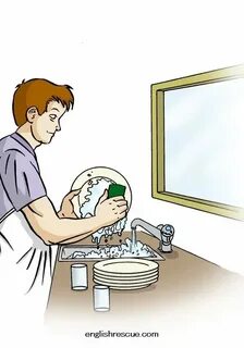Does he wash up
