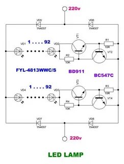 Схемы лед ламп