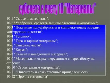 Сырье и материалы покупные изделия