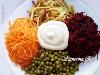 Салат жареная картошка свекла морковь