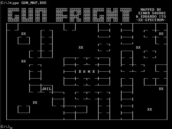 Дос про. Gun игра карта. Gun карта золота. Спектрум Gun игра. Gunfright game ZX Spectrum.