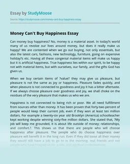 Essay on money cannot buy everything.