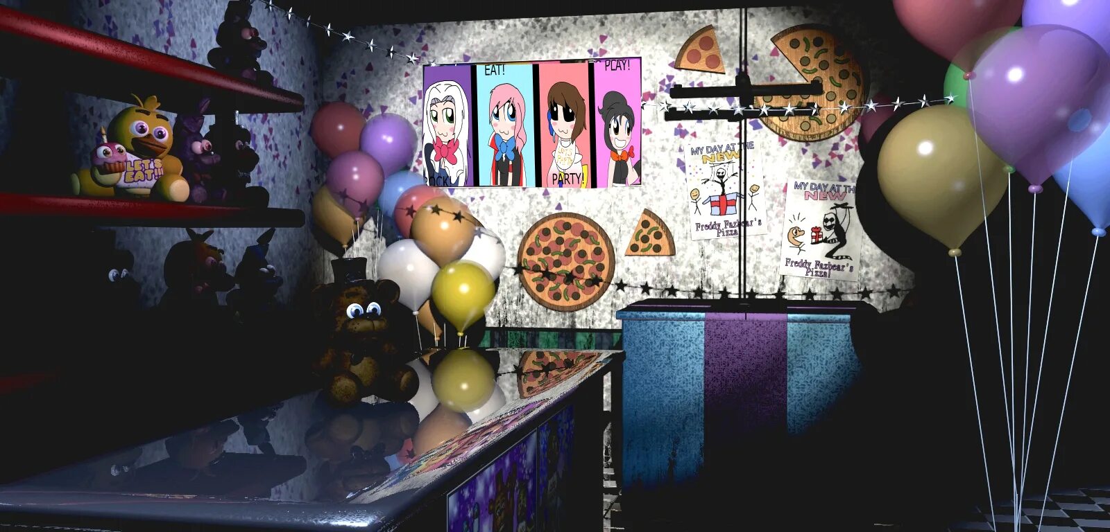 Фнаф екатеринбург. Шкатулка Марионетки ФНАФ 2. FNAF 2 камера ФНАФ 2 музыкальная шкатулка. ФНАФ 2 комната Марионетки. Пиццерия Фредди FNAF 2.