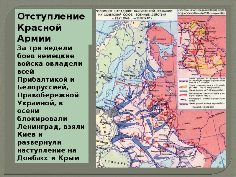 Карта нападения фашистской Германии на Советский Союз. Презентация на тему первый период войны. Причины отступления красной армии. 3 недели войны