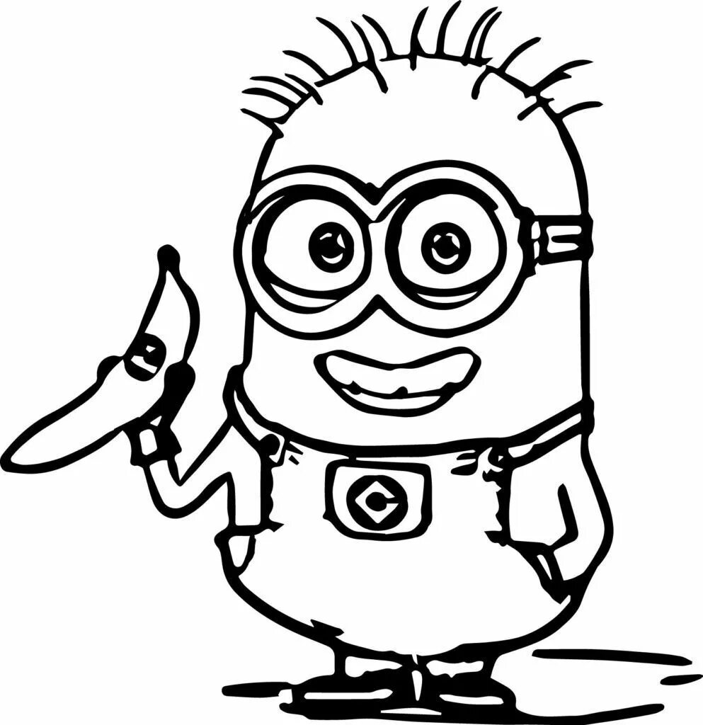 Minion Put One Tongue Out Coloring Page - Wecoloringpage.com Desenho dos minions