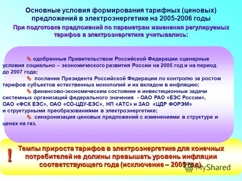 Регулируемые формирования. Регулирование тарифов в электроэнергетике. синхронизация в электроэнергетике. условия формирования регулируемых цен. влияние рыночных условий на формирование тарифов.