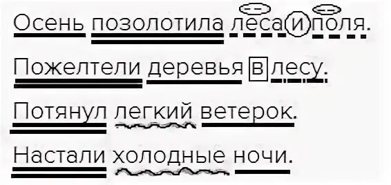 Синтаксический разбор предложения. С Востока потянул ветерок разбор предложения. Синтаксический разбор предложения про осень. Синтаксический анализ предложения ветер