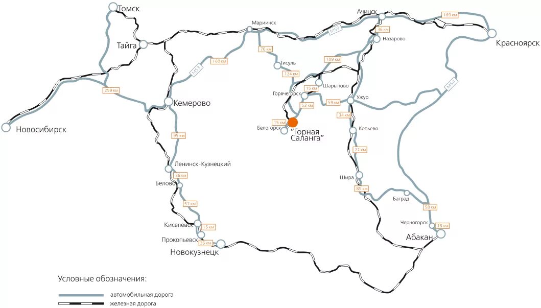 Схема ЖД дороги Новокузнецк Абакан. Горная Саланга на карте Кемеровской. Железная дорога Абакан Новокузнецк карта. Дорога Красноярск Горная Саланга.