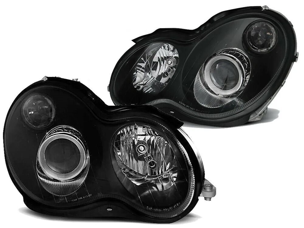 W203 amg фары. Фара mercedes w203 sat. Фары на мерседес w203 черные. Черные фары w203. Фары на mercedes w203.