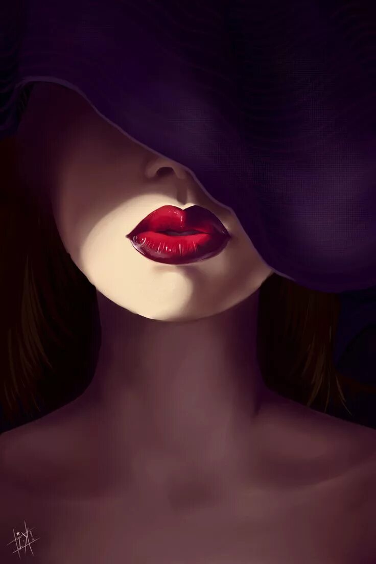 Картина губы девушки. Картина губы девушки