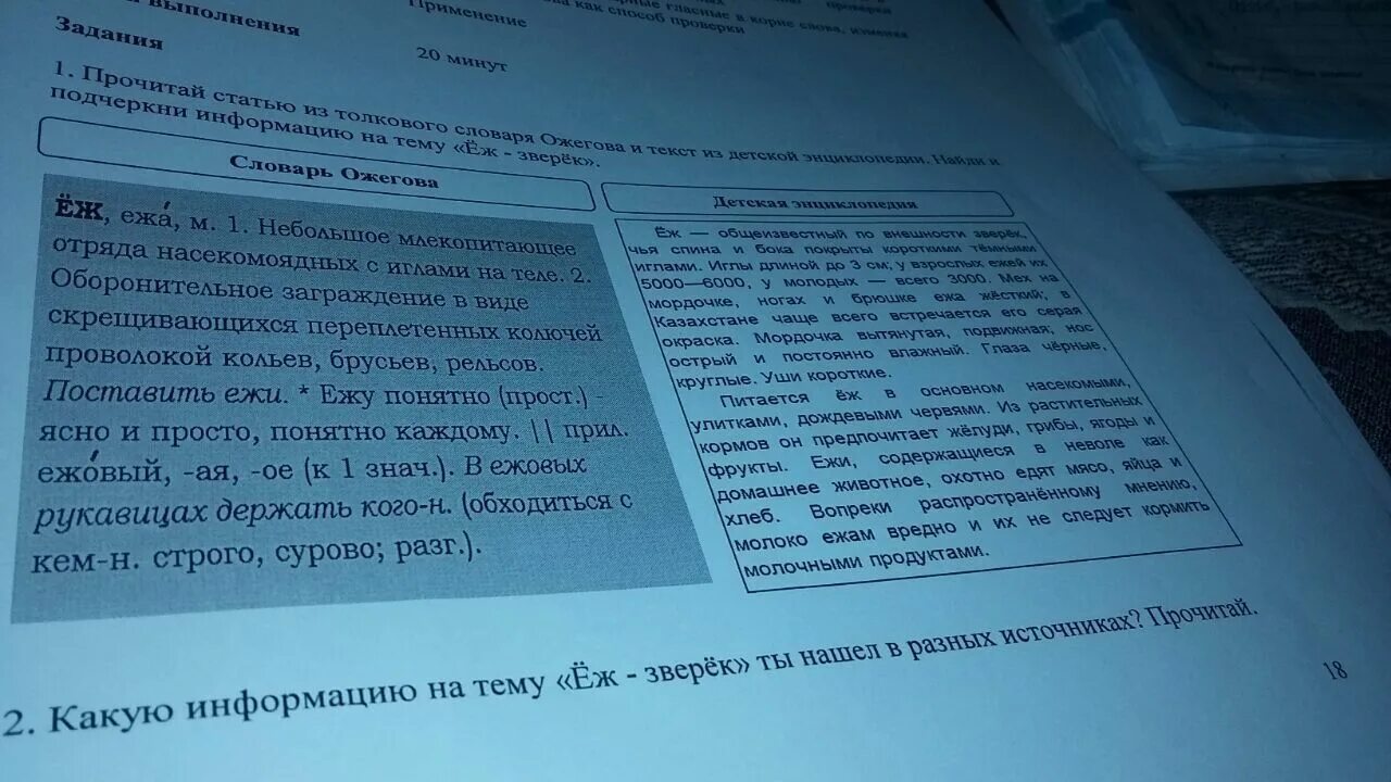 Прочитайте текст и выполните задание обыкновенный еж
