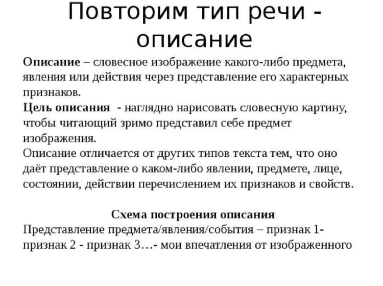 Описание. МОПИС. Описание это словесное изображение. Представление какого либо предмета.