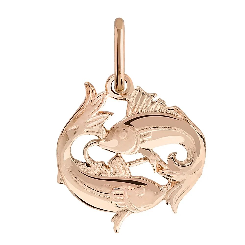 бронницкий ювелир подвеска знак зодиака золото. кулон рыбка e253860. золотая подвеска "рыбы". кулон рыбы золото. кулон в виде рыбы.