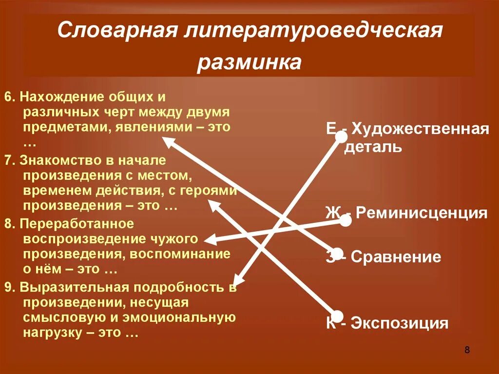 Произведение в общих чертах. Нахождение общих и различных черт между двумя предметами. В начале произведения. Воспроизведение произведения. Цель нахождения общих черт.