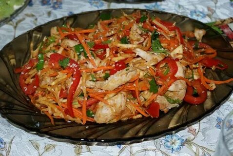 Салат с корейской морковью и перцем