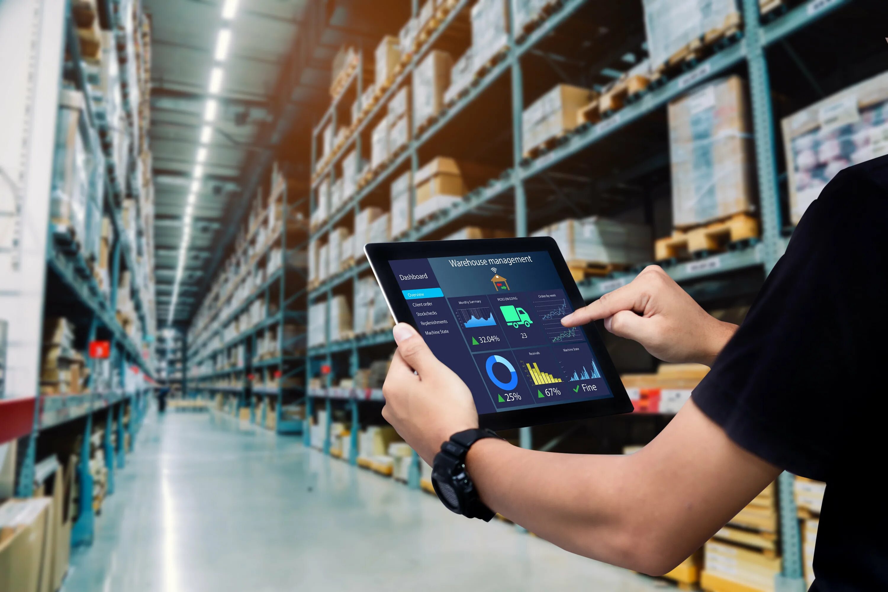 System works properly. Wms (warehouse management system). цифровые технологии в ритейле. система управления складом. автоматизация склада.