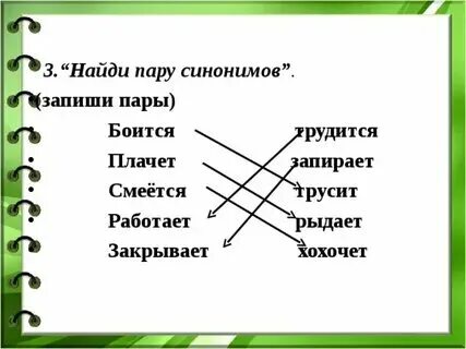 Составьте синонимические пары