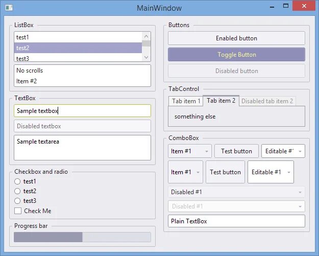 Элементы WPF. Элементы управления WPF. Шаблоны элементов управления WPF. Элементы управления WPF примеры. Testing enabled