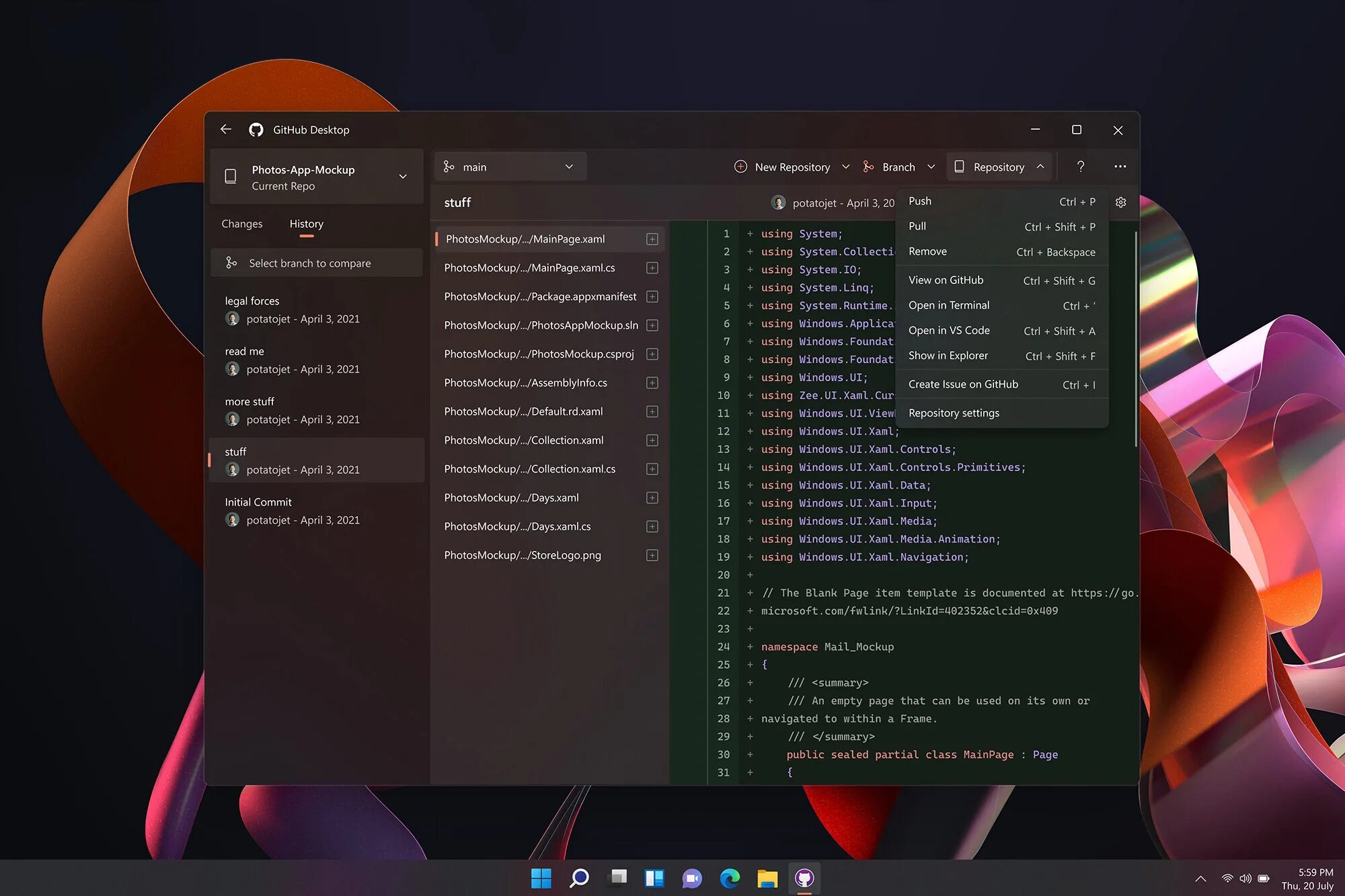 Visual windows 11
