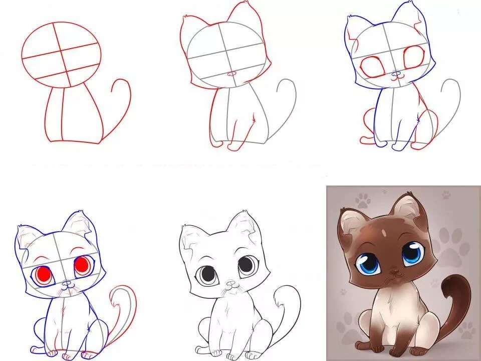 Как нарисовать котеночка