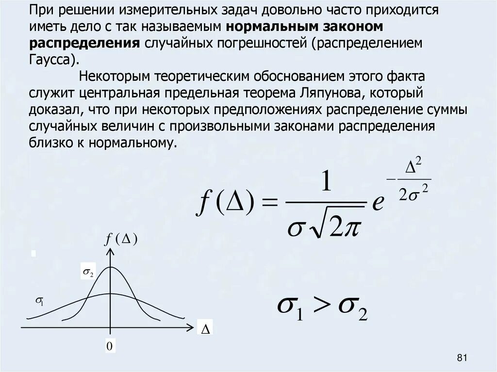 Нормальный закон распределения. Нормальное распределение погрешностей. Нормальное распределение задачи. Нормальный закон распределения погрешностей.