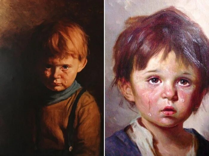 Проклятая картина плачущий мальчик история картины. «Плачущий мальчик» Джованни Браголина. Плачущий мальчик Джованни Браголин картины.