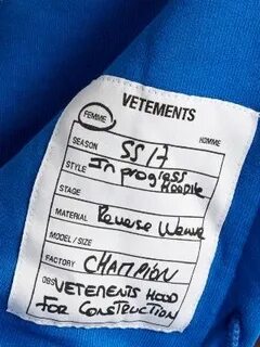 Бирки vetements