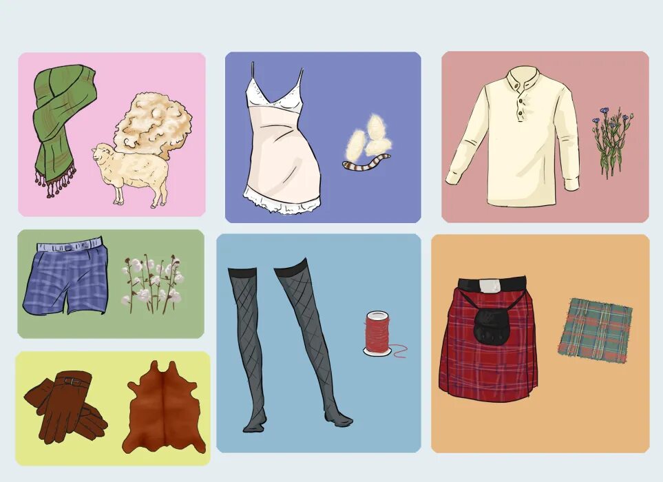 What kind of clothes materials colours patterns. What kind of clothes materials colours patterns