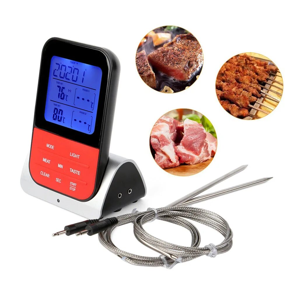 Термощуп для мяса купить. Цифровой термометр q25x. Беспроводной цифровой термометр для гриля и барбекю. Термощуп для мяса проводной термокамера. Беспроводной термометр для мяса с двумя щупами.