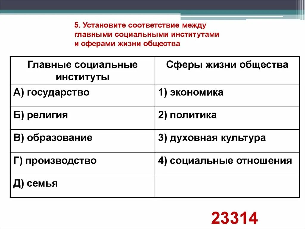 Общества в соответствии с основным. Установите соответствие между сферами и сферами жизни общества. Социальные институты и сферы жизни общества. Институты социальной сферы общества. Институты социальной сферы жизни.