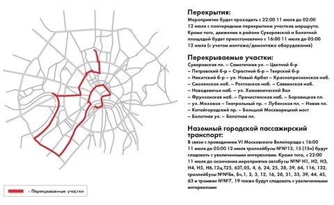 Перекрытие дорог в москве