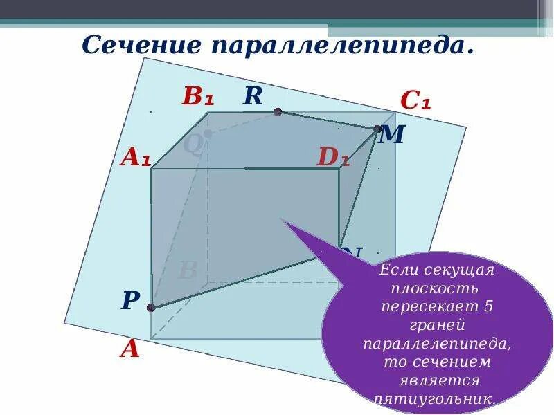 C 10 параллелепипед сечение параллелепипеда. Геометрия 10 кл сечения в параллелепипеде. Сеченение параллелепипеда. Сечение параллелепипеда плоскостью. Секущая плоскость параллелепипеда.