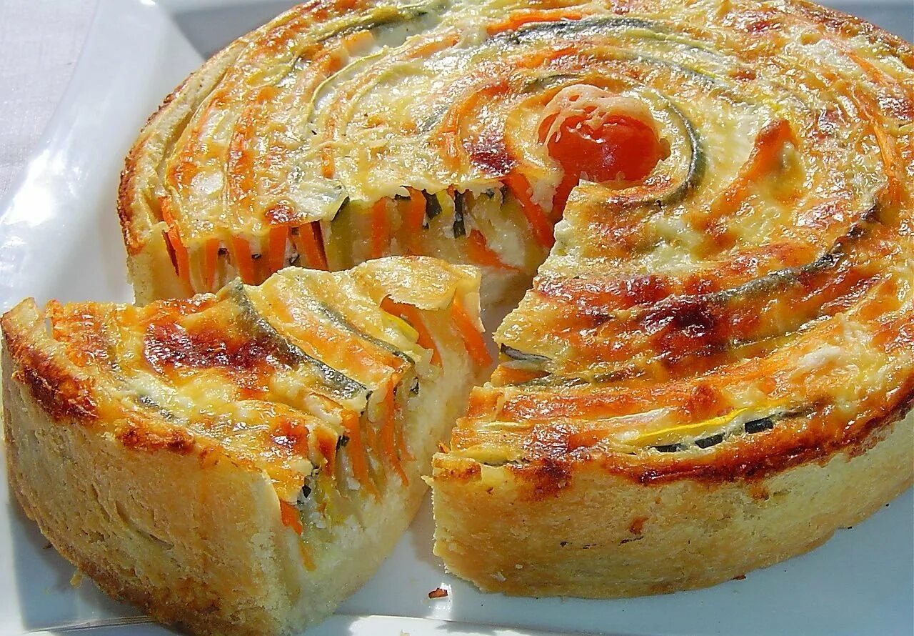 Пироги испечь в духовке быстро и вкусно. Овощной пирог «осеннее солнце». вкусные и красивые пироги. необычная выпечка. слоеная выпечка.