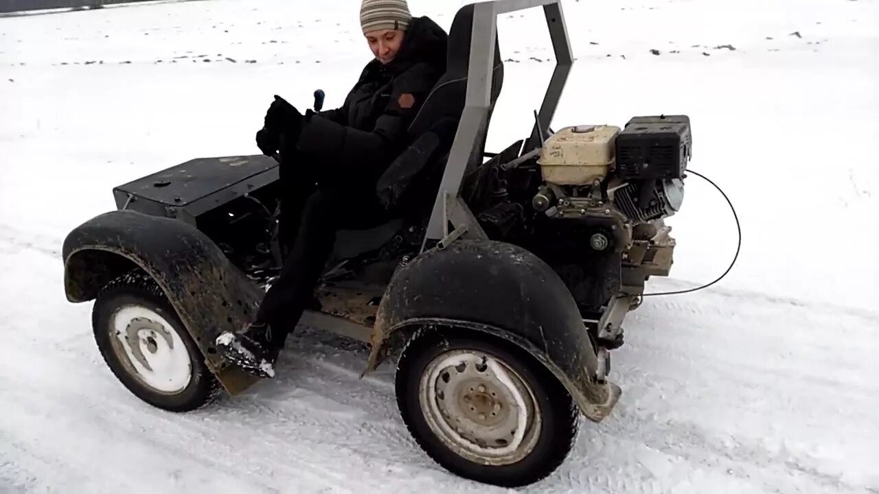 Включи видео самоделки Самоходная самоделка ( устанавливаю КПП и передний кардан).avi смотреть видео