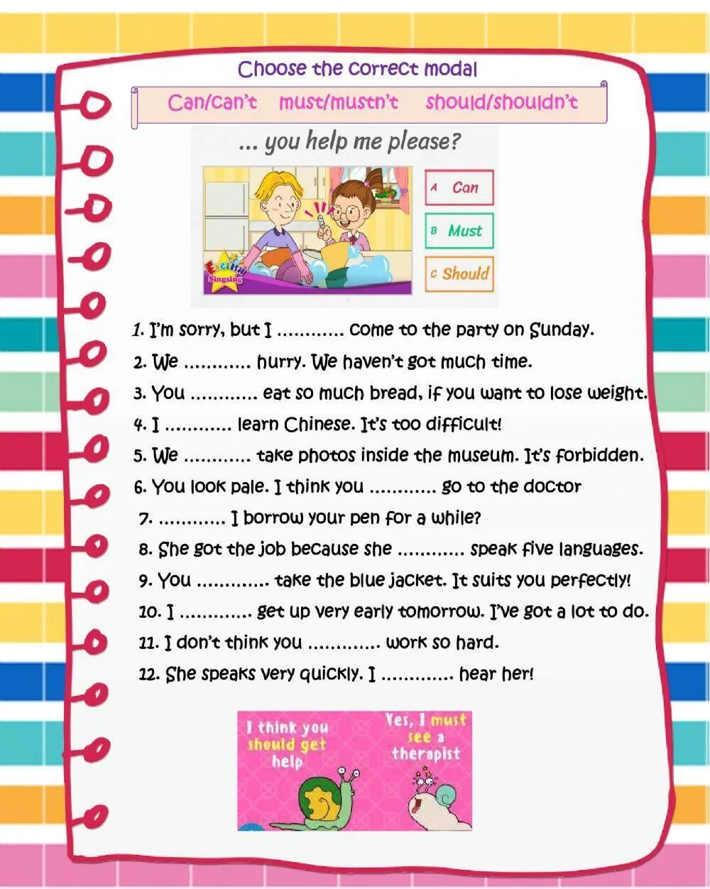 Could should tests. Worksheet модальные глаголы must и should. модальные глаголы can must should worksheets. must should worksheets. глаголы must и should упражнения.