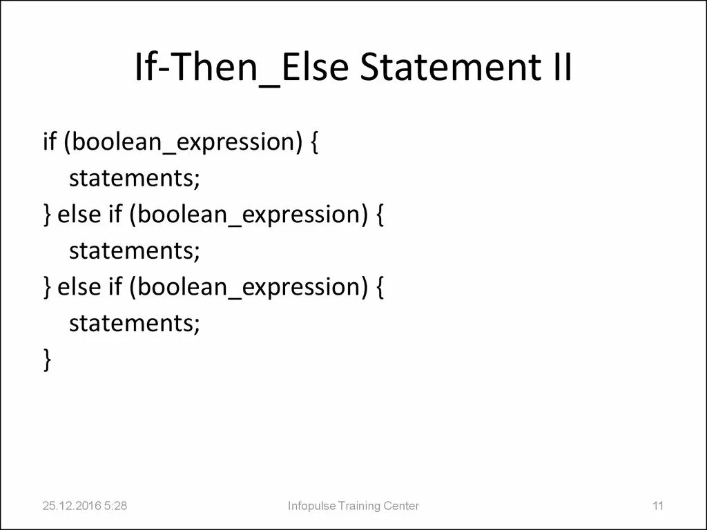 Boolean java if Statement. Bool expression.