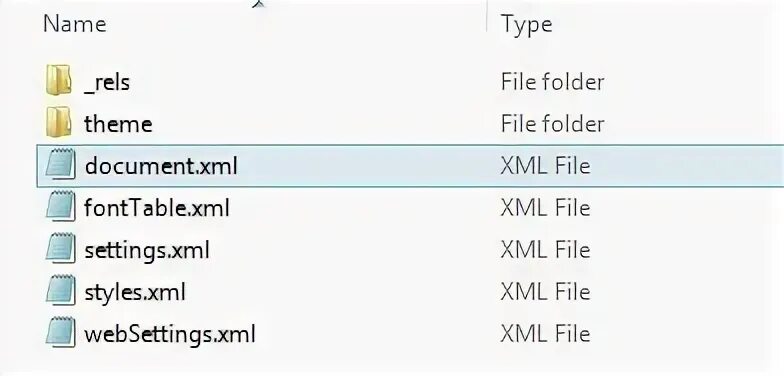 Folder xml