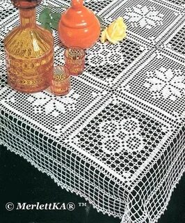 Вязание прямоугольной скатерти