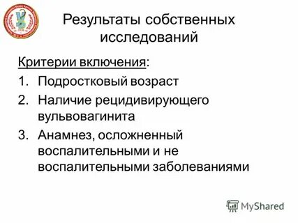 Результаты собственных исследований