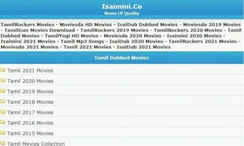 Isaimini 2020 – Isaimini Tamilrockers Tamil Movies Download Website.