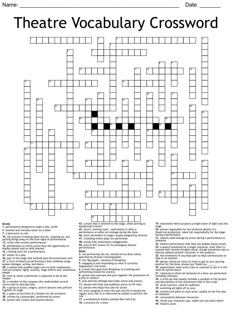 Кроссворд театр. Acting and Theatre Vocabulary. Theater crossword Puzzle готова. Кроссворд по театру с ответами и вопросами. Theatre vocabulary