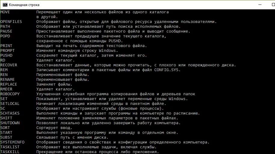 Команды для повышения. Команды для командной строки в Windows. Команды командной строки в Windows 10. Список команд в командной строке Windows 10. Команда строка в виндовс 10.