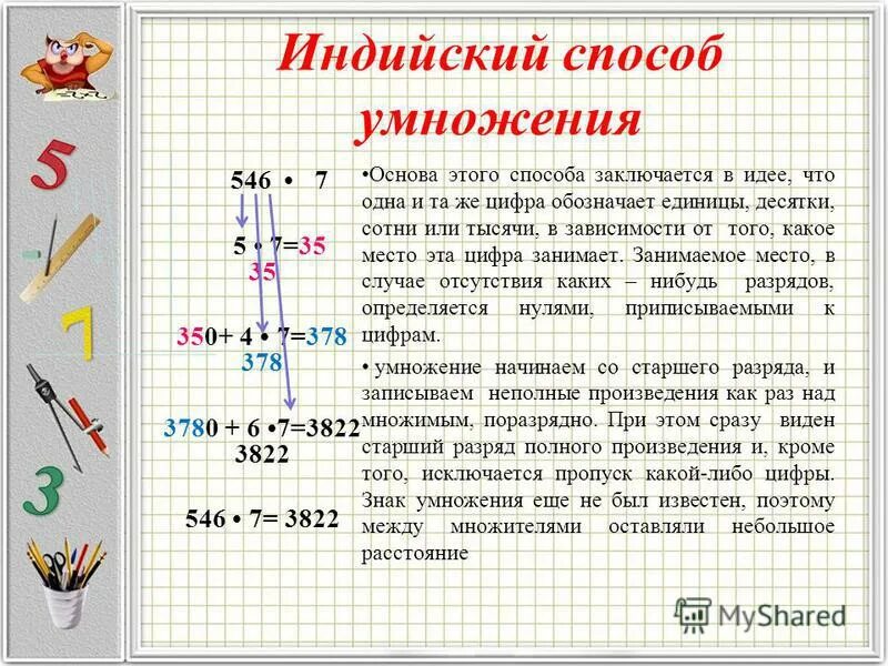 способы быстрого счета. способы умножения чисел. древнерусский способ умножения. нестандартные способы умножения. вычислить египетским способом произведения 2 класс.