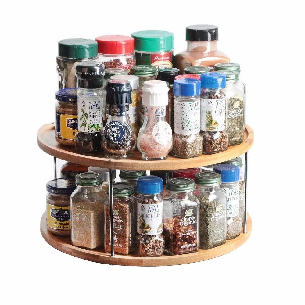 Bamboo 18 Jar Spice Rack OZON. Подставка для баночек со специями. Органайзер для специй крутящийся. Вращающаяся подставка для специй. Баночка со специями