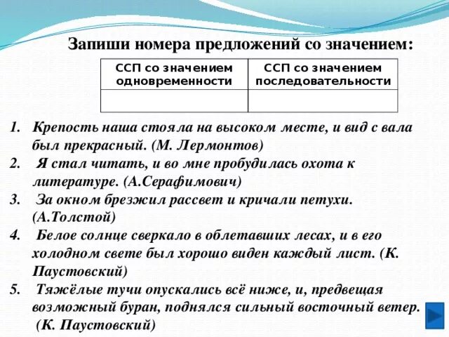 3 соединительных предложений. ССП со значением одновременности. Сложносочиненные предложения со значением одновременности. ССП со значением одновременности и последовательности. ССП предложения примеры.