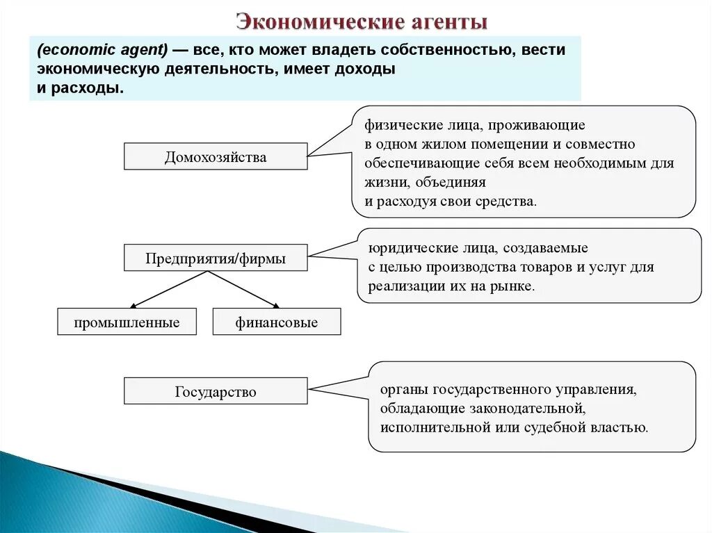 Экономические агенты в экономике это