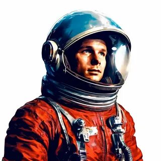 "Yuri Gagarin, in a ." - image created in Shedevrum.