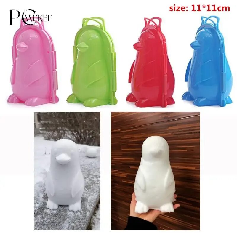 Игрушки для снега. Снежколеп "Пингвин". Форма для снега. Формочки для снега. Пластиковые формы для снега.