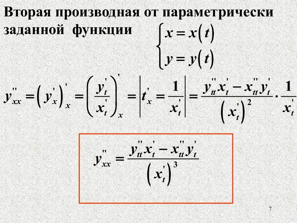 Формула производной параметрической функции. 2 Производная параметрически заданной функции. Производная второго порядка параметрически заданной функции. Производная параметрической функции второго порядка.