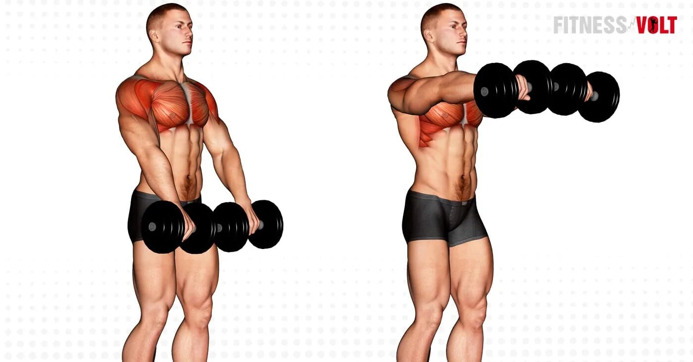 Complete with raise. Dumbbell rear delt raises.